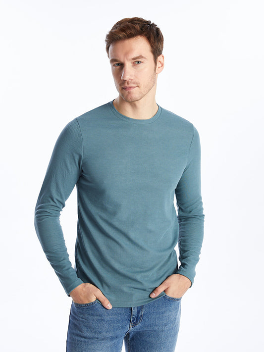 Crew Neck Long Sleeve Men's Knitwear Sweater