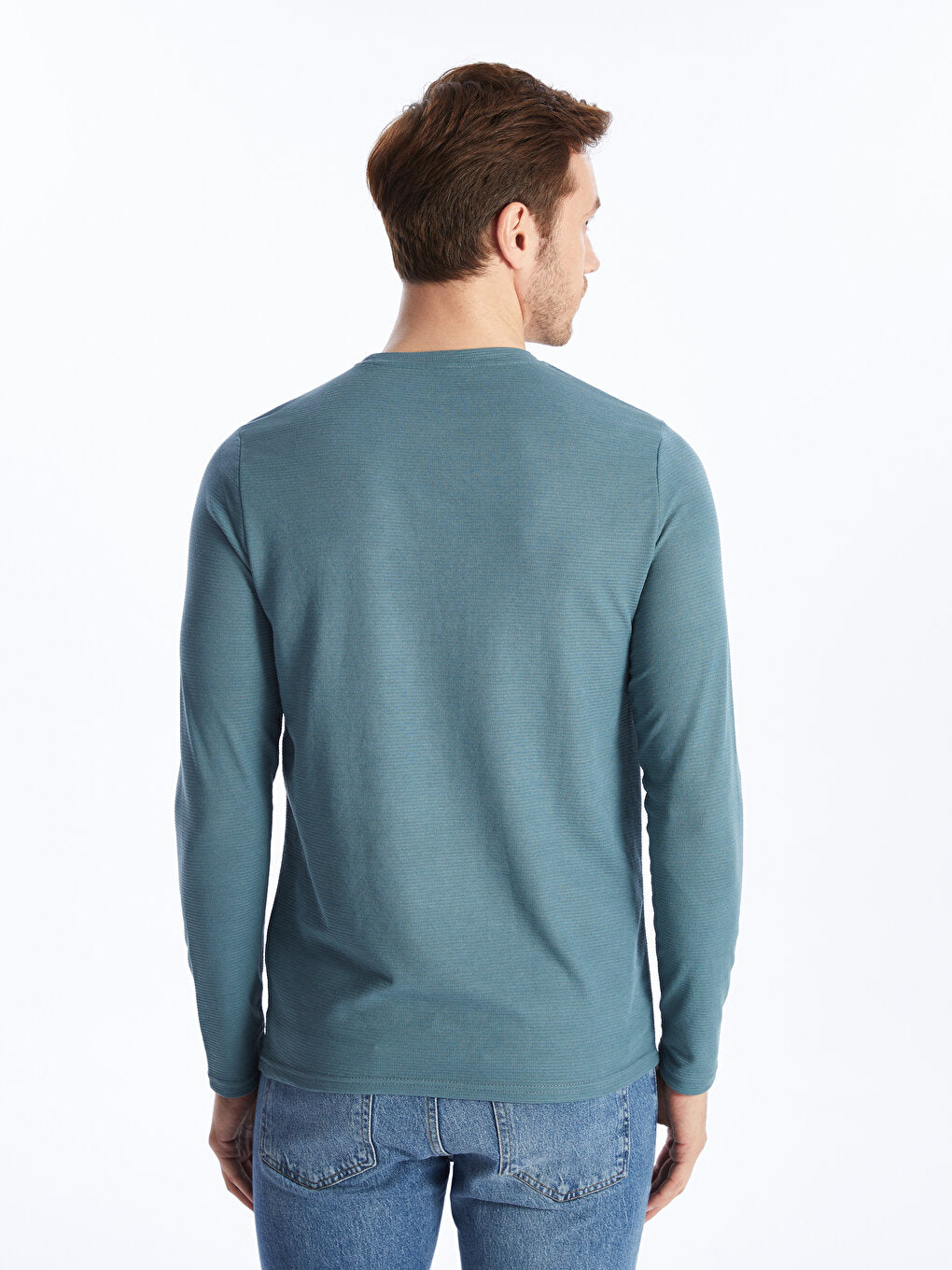 Crew Neck Long Sleeve Men's Knitwear Sweater