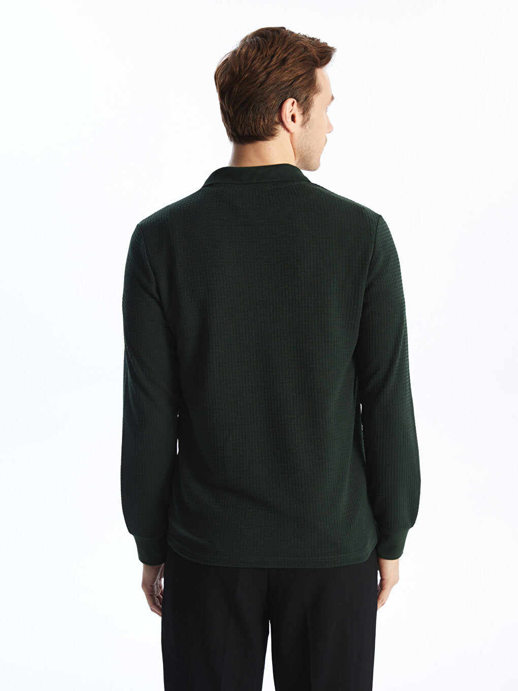 Polo Neck Long Sleeve Men's Sweatshirt