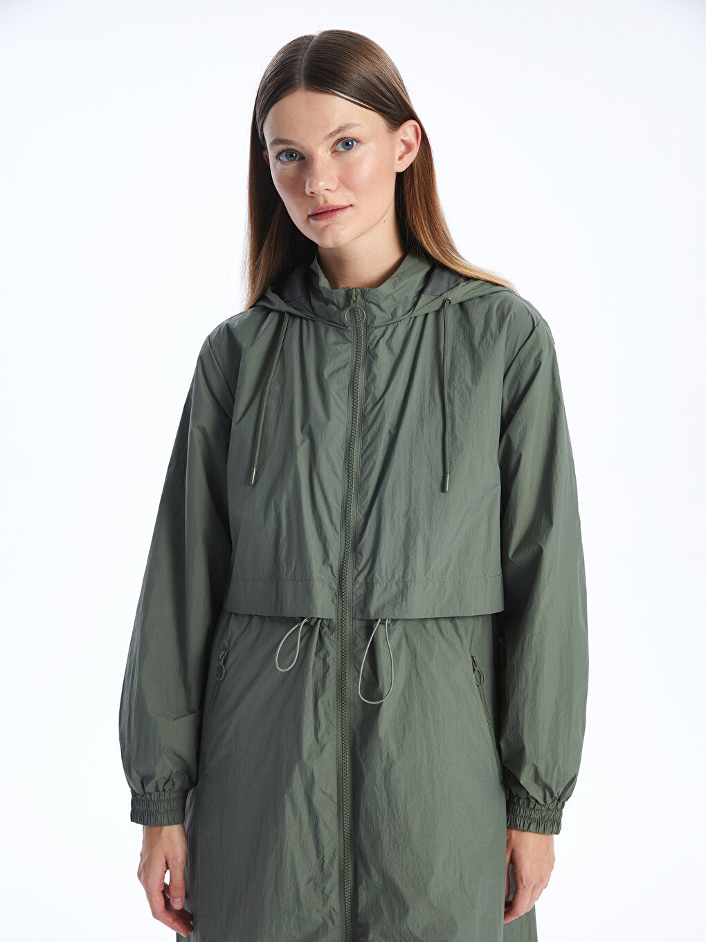 Women's Hooded Plain Raincoat