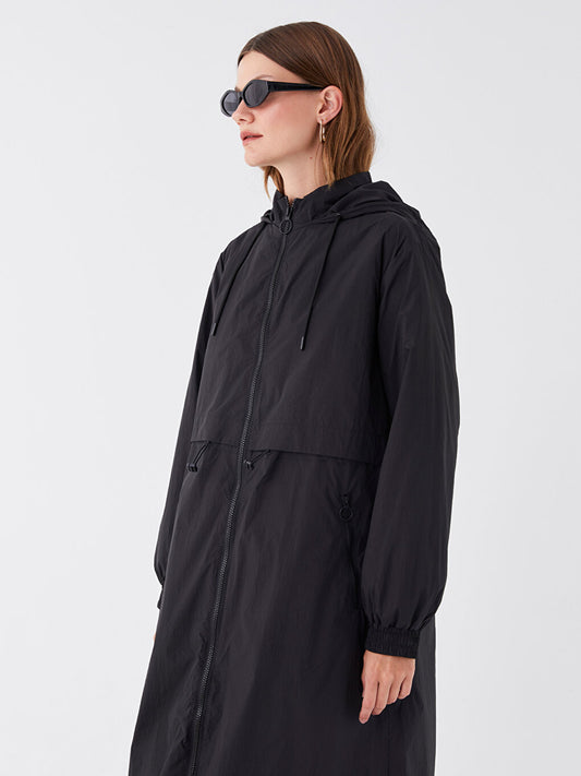 Women's Hooded Plain Raincoat