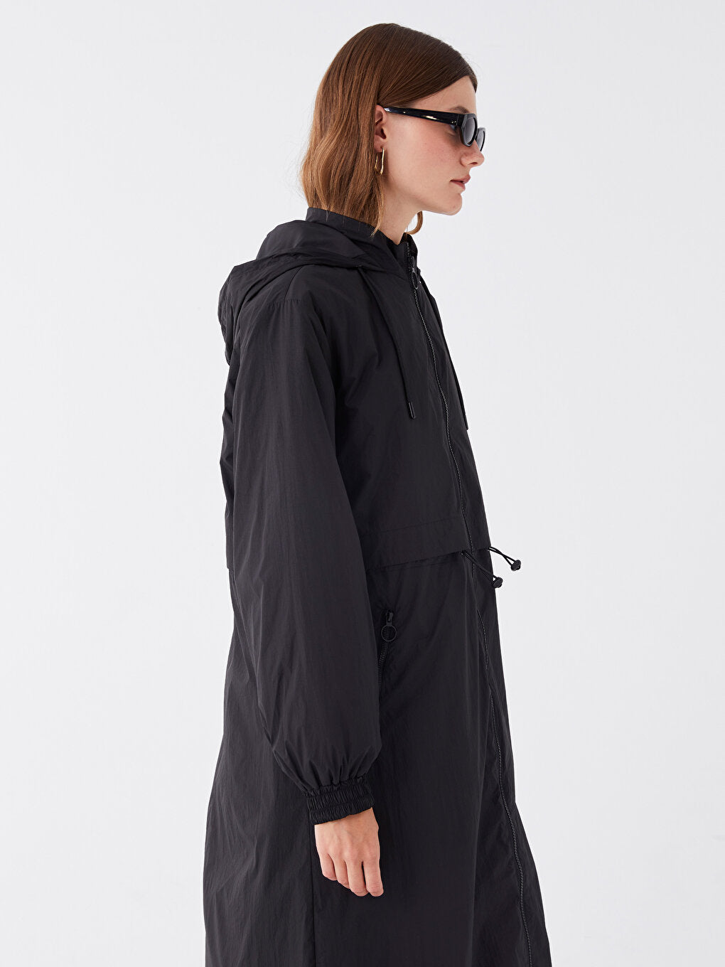 Women's Hooded Plain Raincoat