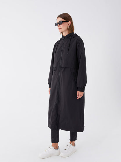 Women's Hooded Plain Raincoat