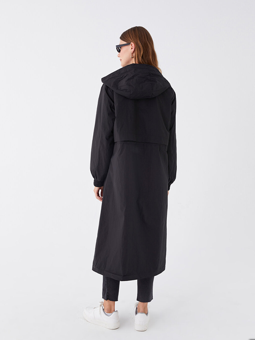 Women's Hooded Plain Raincoat