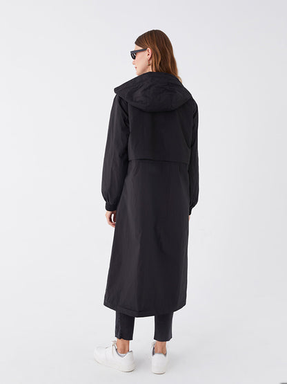 Women's Hooded Plain Raincoat