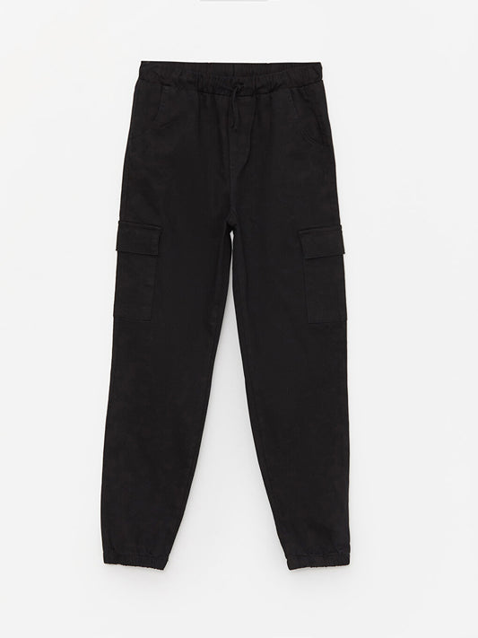 Girls Cargo Jogger Trousers with Elastic Waist