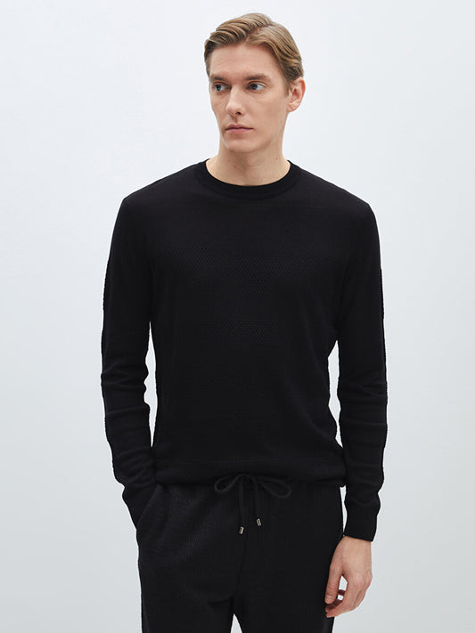 Crew Neck Long Sleeve Men's Knitwear Sweater