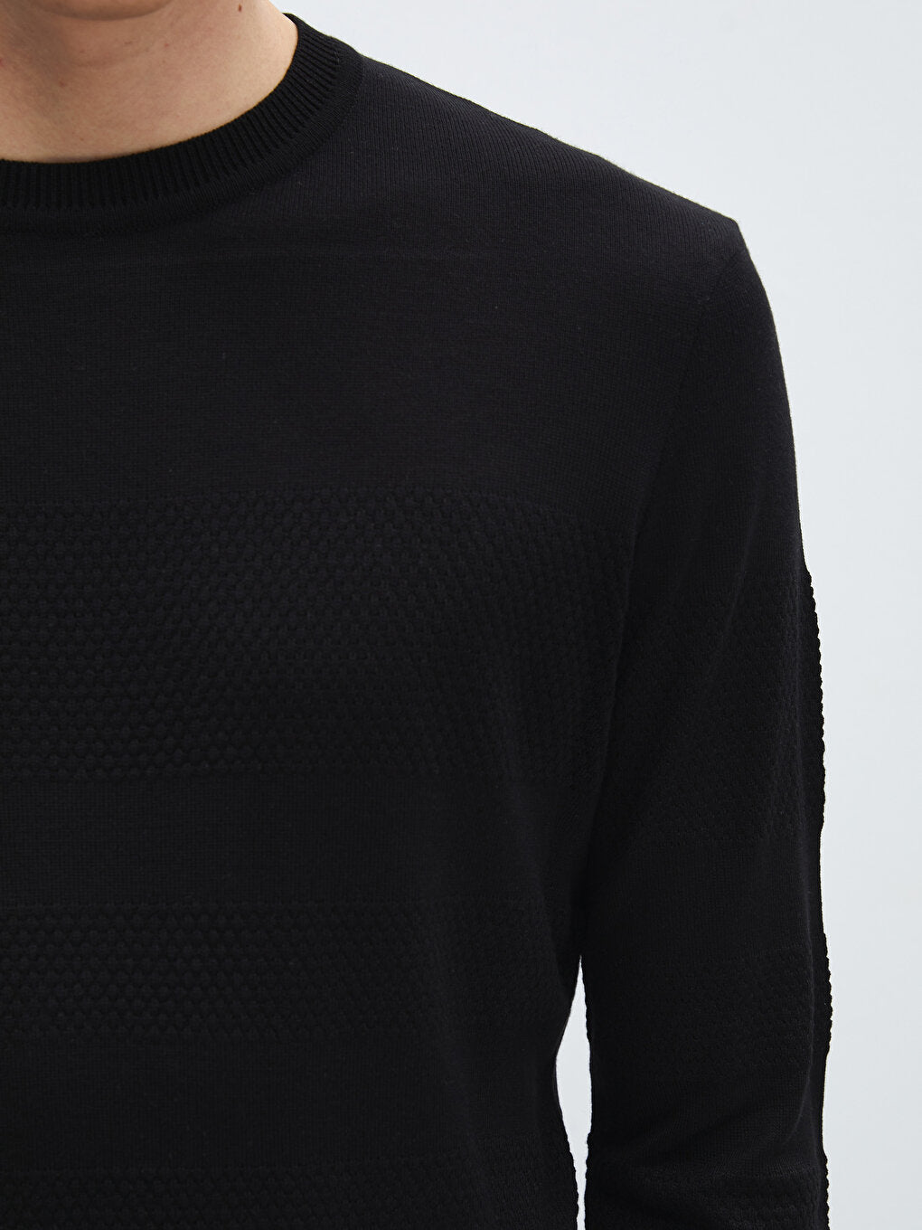 Crew Neck Long Sleeve Men's Knitwear Sweater