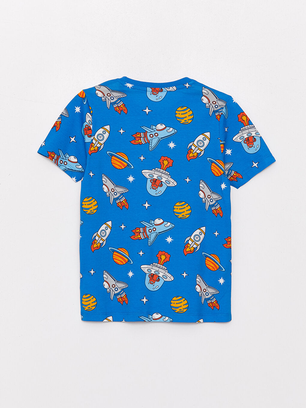 Crew Neck Printed Short Sleeve Boys' Pajama Set