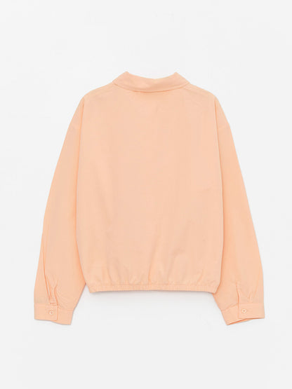 Basic Long Sleeve Girls Crop Shirt