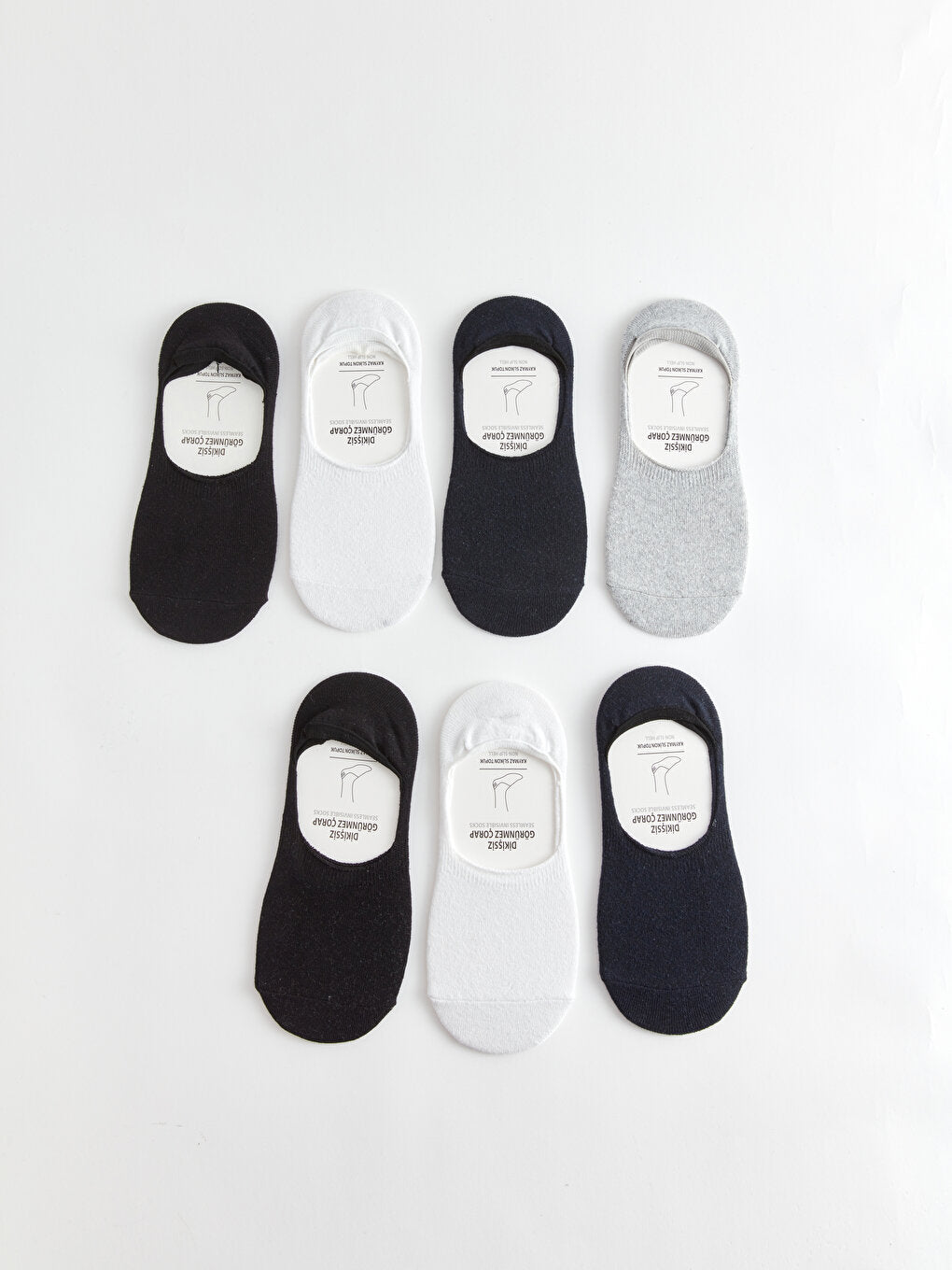 Plain Men's Ballerina Socks 7-pack