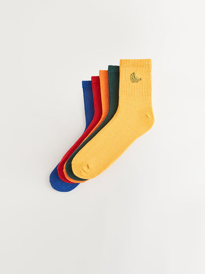 Embroidered Men's Socks 5-pack