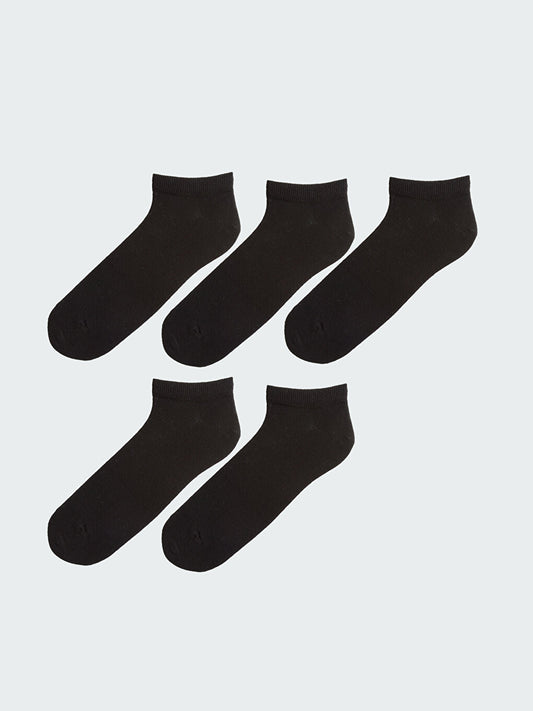 Plain Men's Booties Socks 5-pack