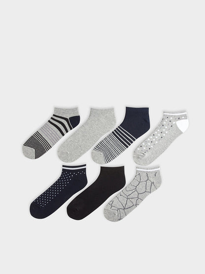 Patterned Men's Booties Socks 7-pack