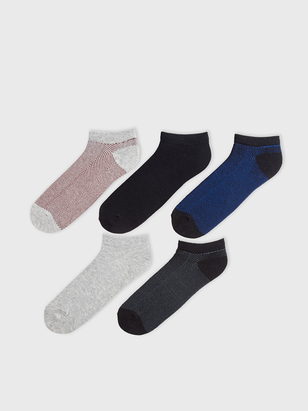 Patterned Men's Booties Socks 5-pack