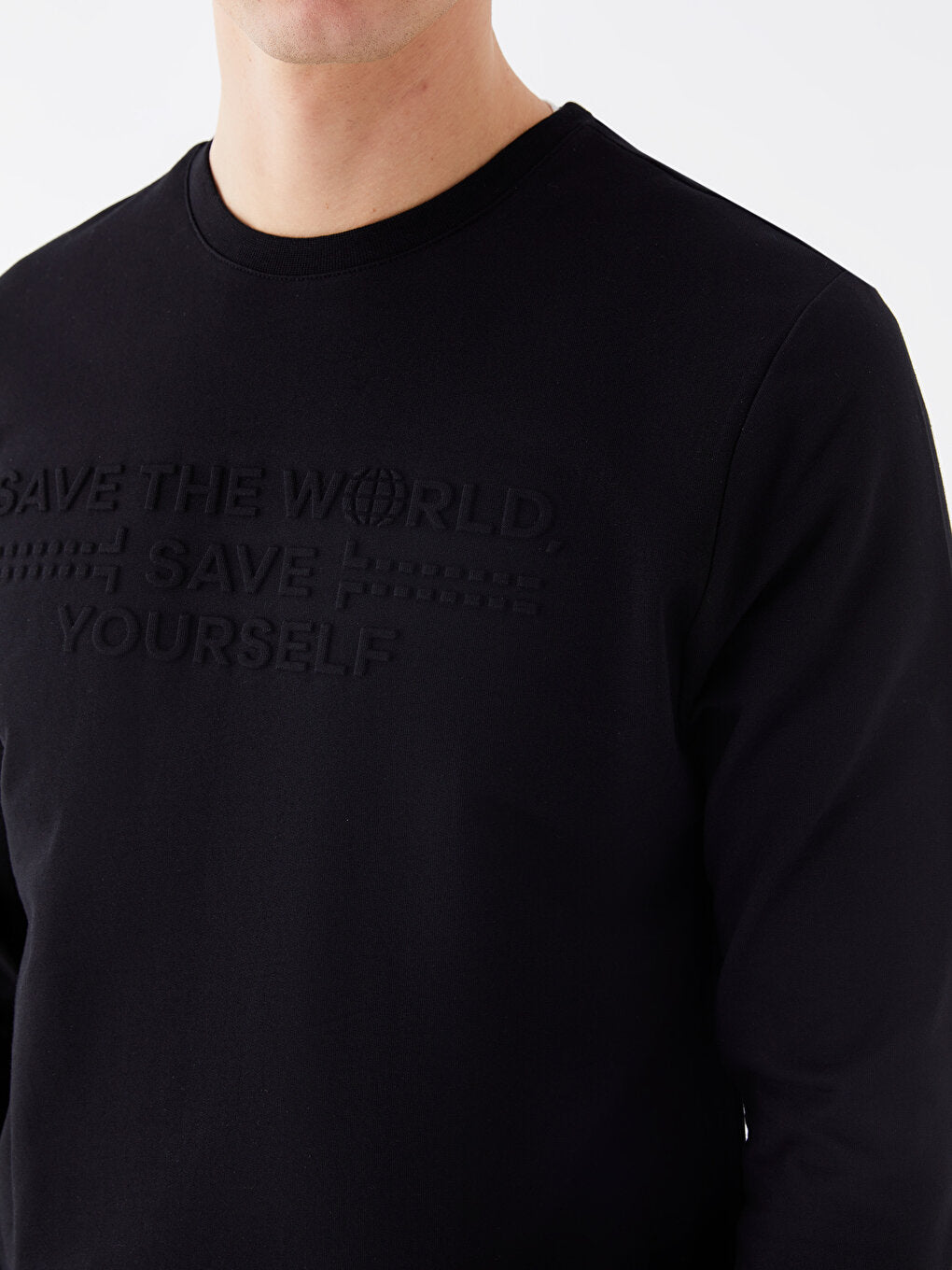 Crew Neck Long Sleeve Printed Men's Sweatshirt