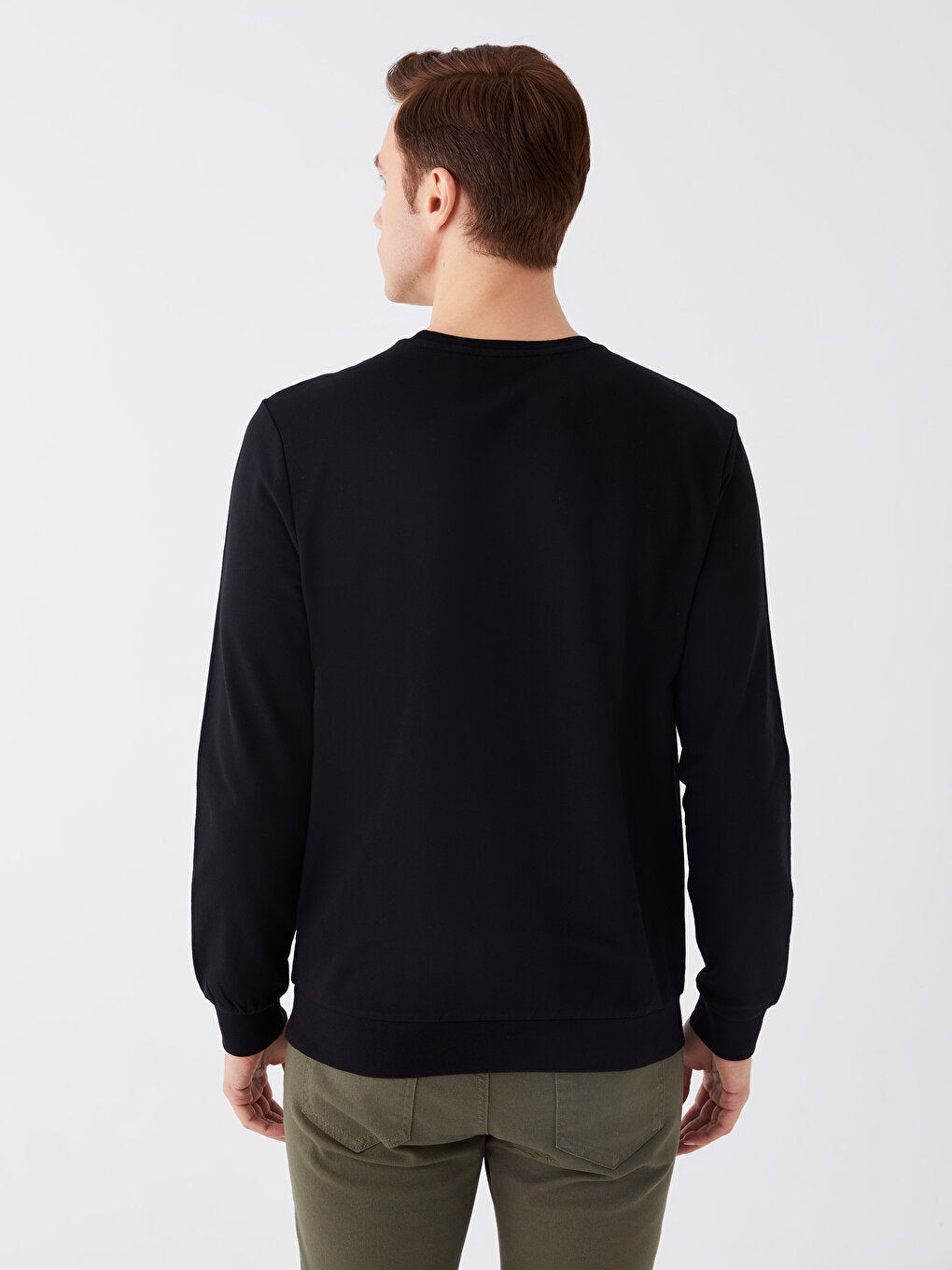 Crew Neck Long Sleeve Printed Men's Sweatshirt