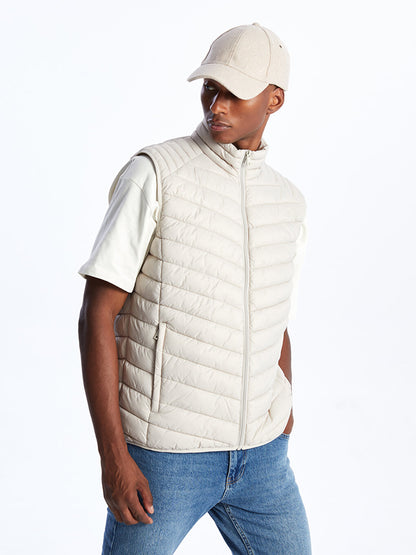 Standard Mold Stand Collar Men's Puffer Vest