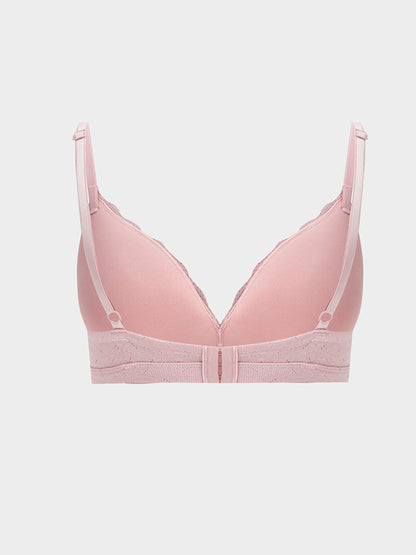 Non-Wireless Padded Bra with Lace Detail