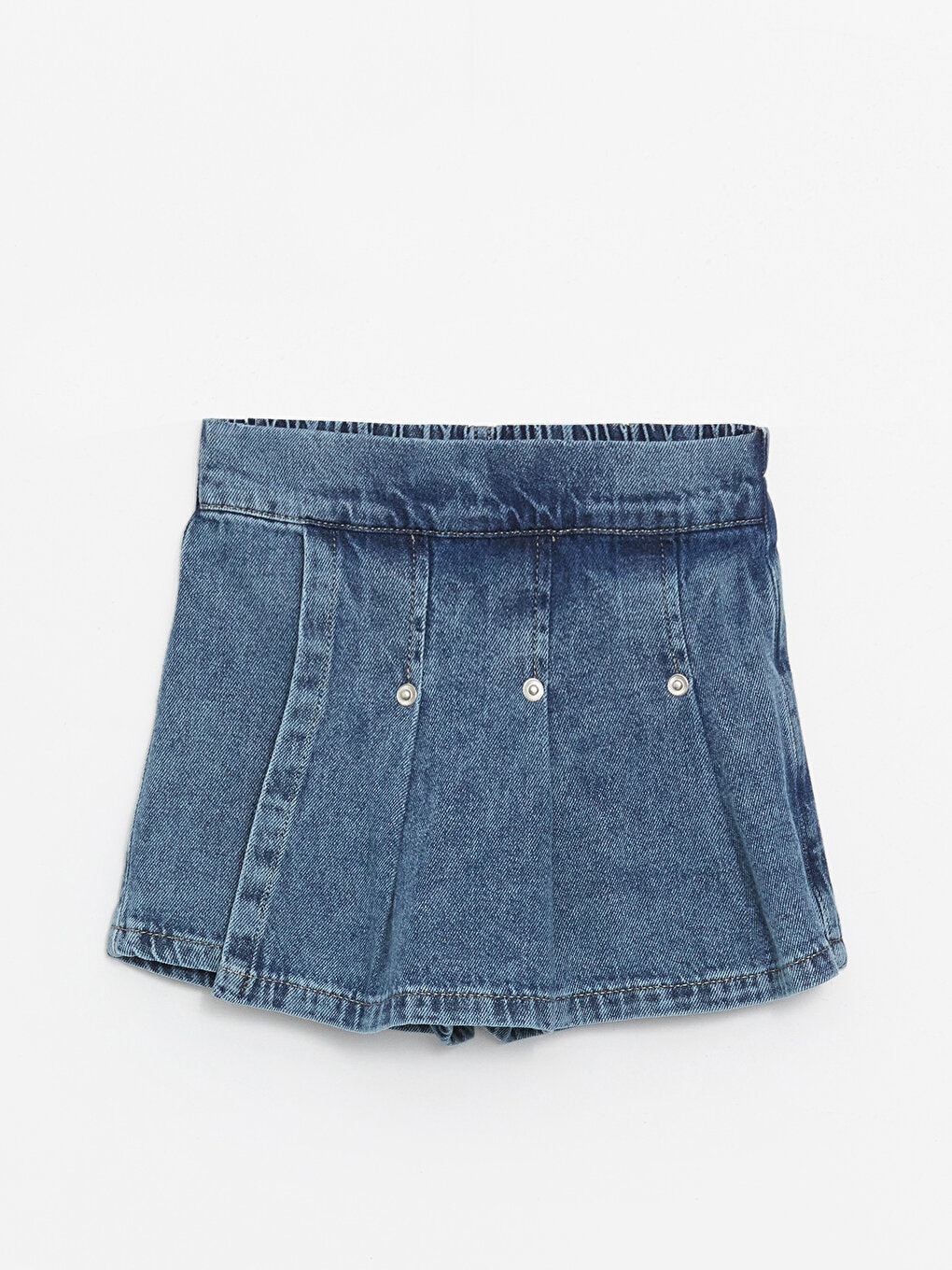 Girls' Jean Shorts Skirt with Elastic Waist