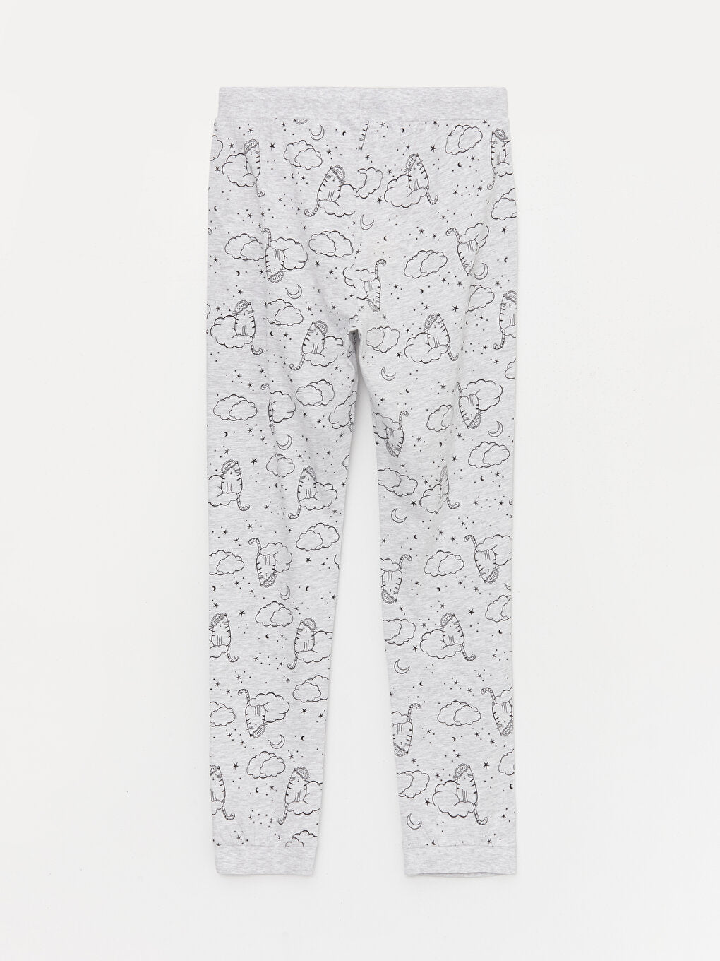 Patterned Women's Jogger Pajama Bottoms with Elastic Waist