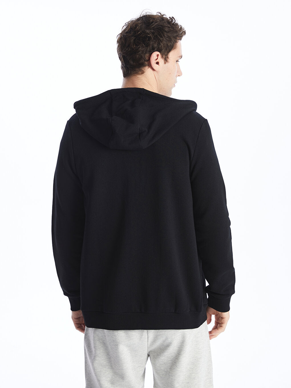 Hooded Long Sleeve Men's Zipper Sweatshirt