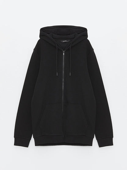 Hooded Long Sleeve Men's Zipper Sweatshirt