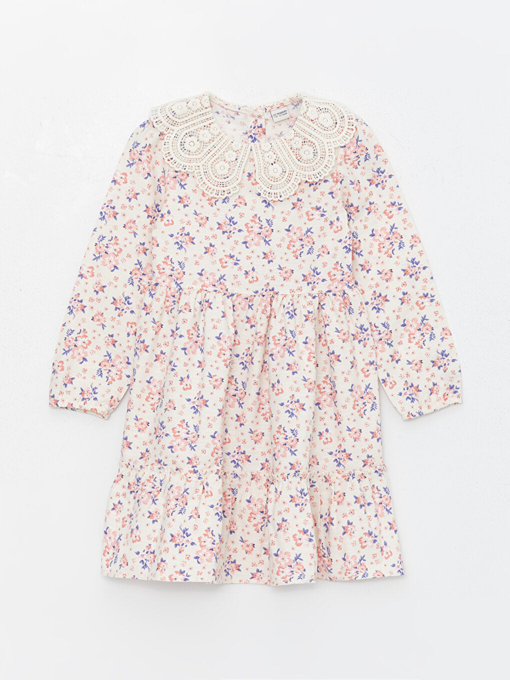 Baby Girl's Floral Collar Long Sleeve Dress