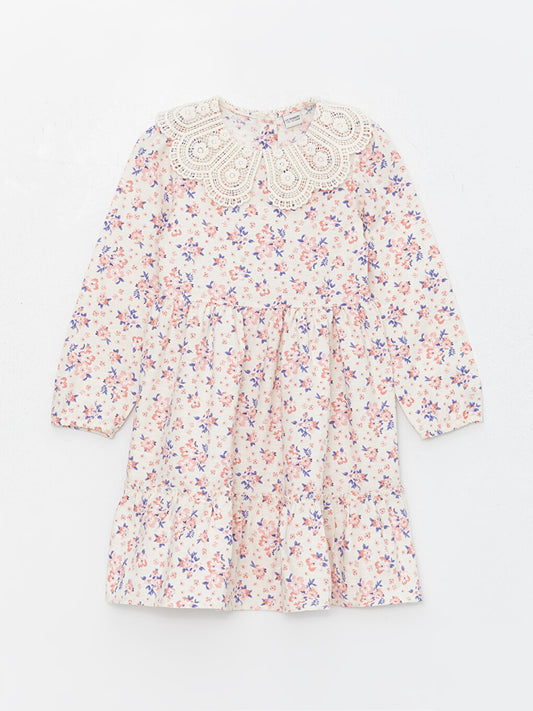 Baby Girl's Floral Collar Long Sleeve Dress