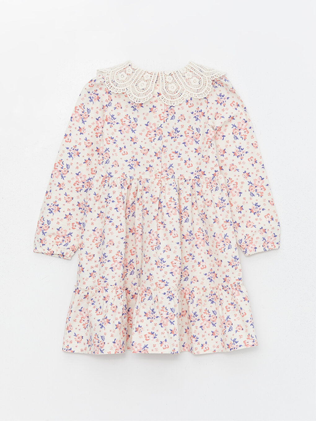 Baby Girl's Floral Collar Long Sleeve Dress