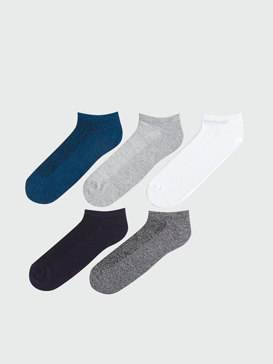 Plain Men's Booties Socks 5-pack