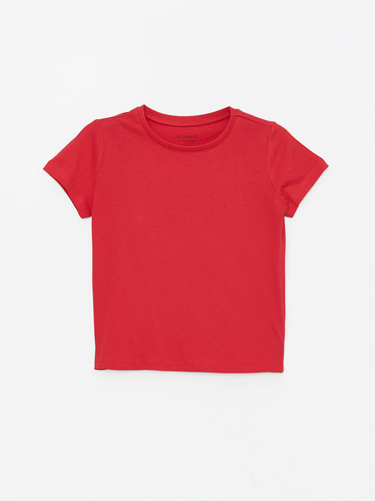 Crew Neck Basic Short Sleeve Girl's T-Shirt