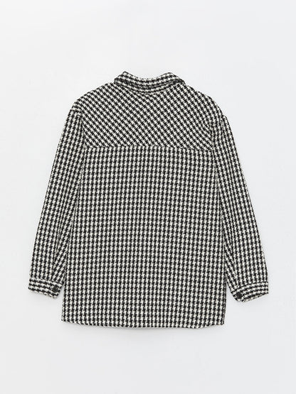 Houndstooth Patterned Long Sleeve Girls' Shirt