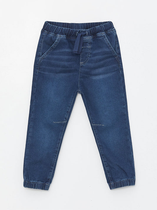 Basic Baby Boy Jean Trousers with Elastic Waist