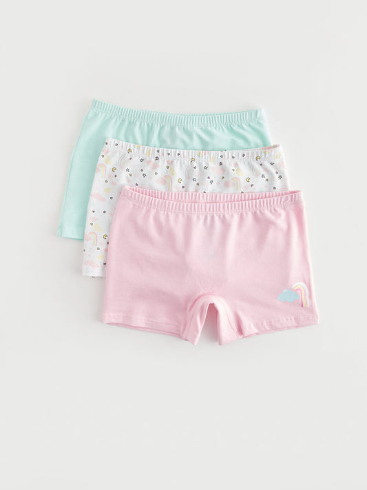 Printed Cotton Girl's Boxer Set of 3