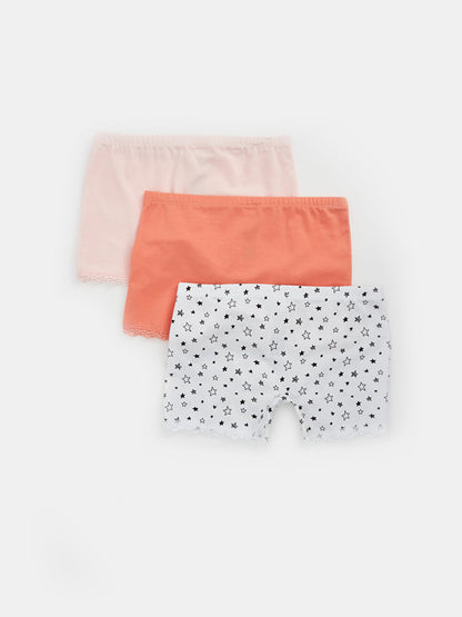 Printed Cotton Girl's Boxer Set of 3