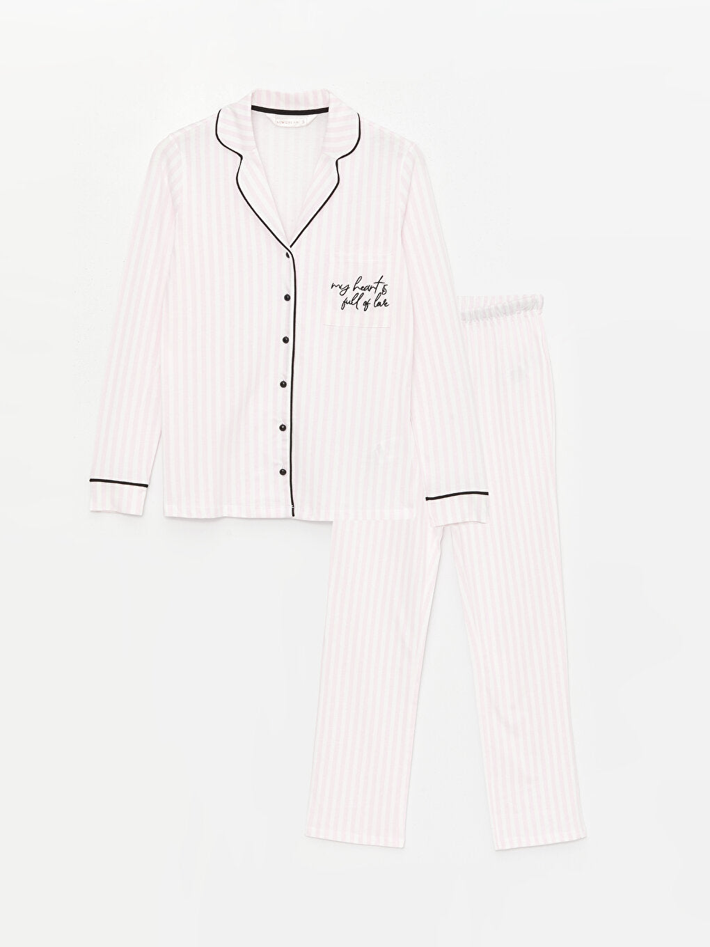 Shirt Collar Striped Long Sleeve Women's Pajama Set