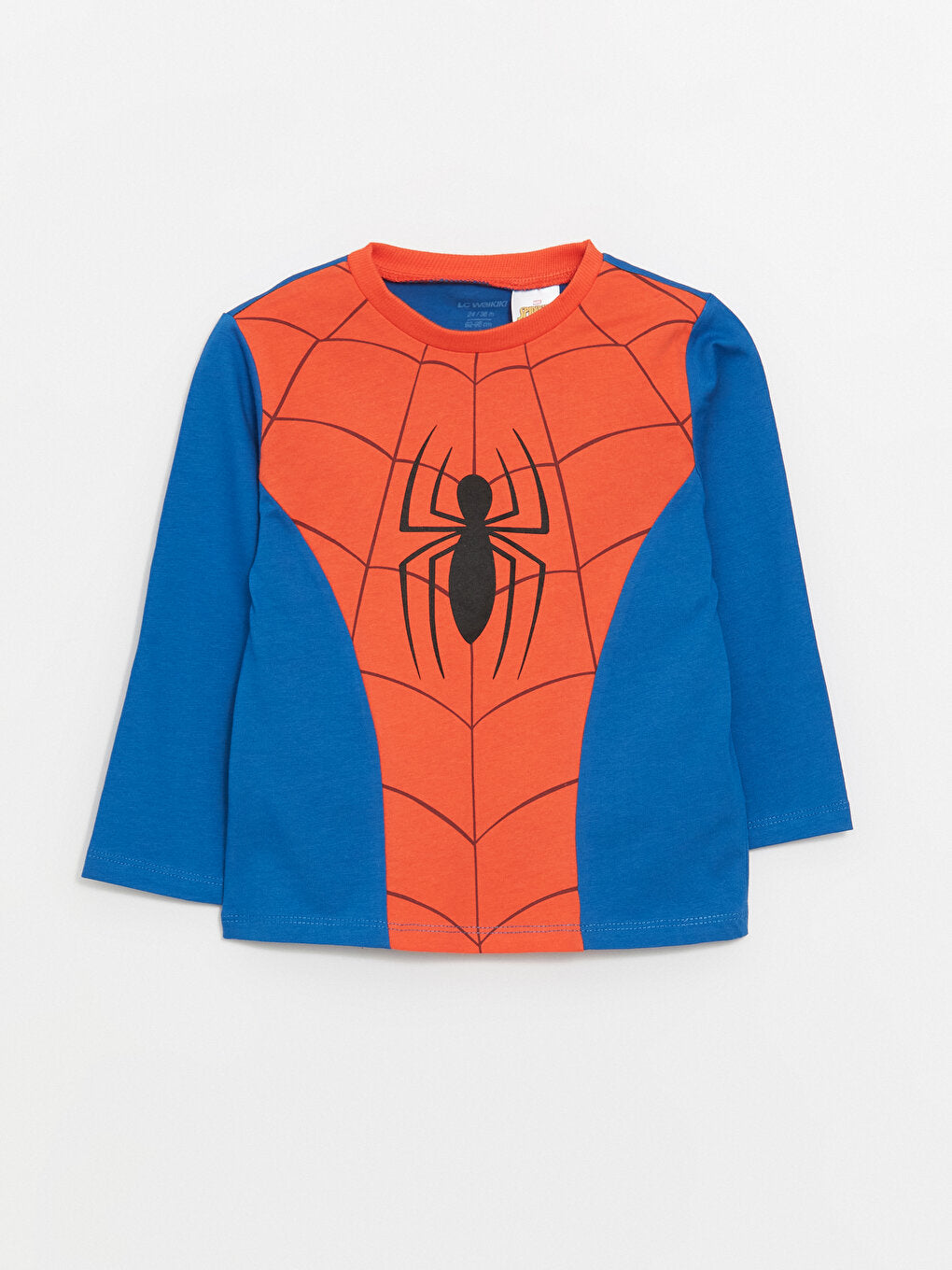 Crew Neck Spiderman Printed Baby Boy T-Shirt and Tracksuit Bottom 2-Piece Set