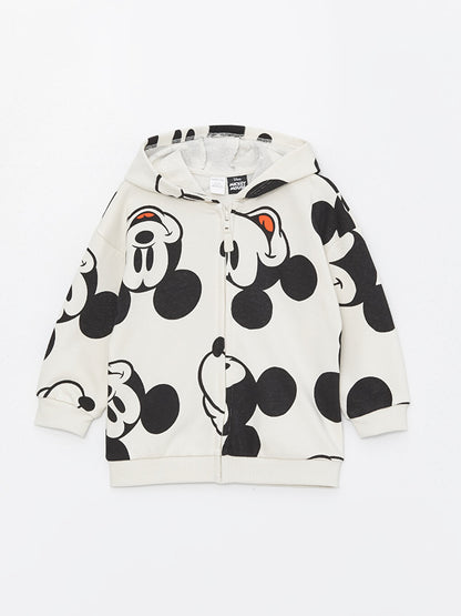 Crew Neck Mickey Mouse Printed Baby Boy 3-Piece Set