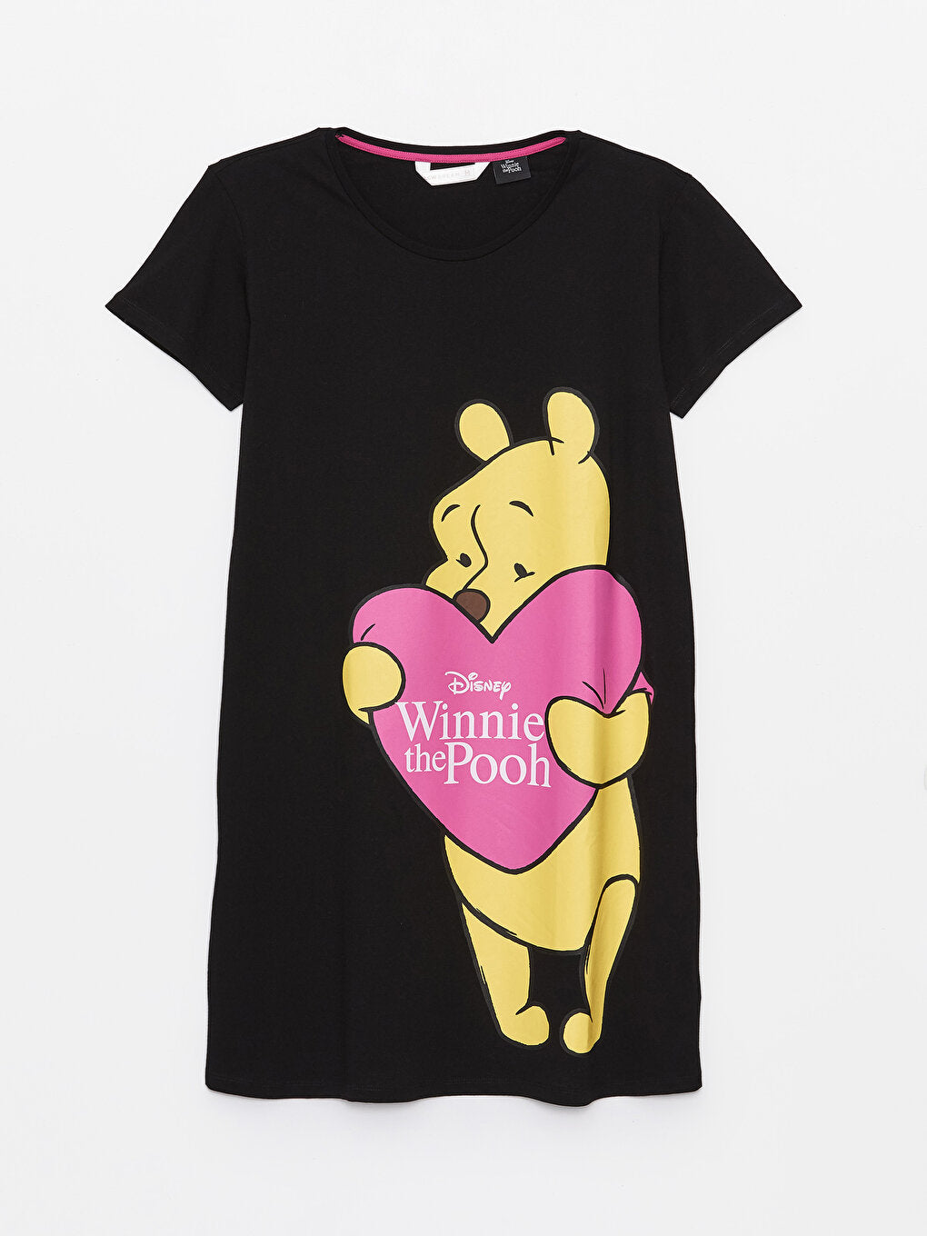 Crew Neck Winnie the Pooh Printed Short Sleeve Women's Nightgown