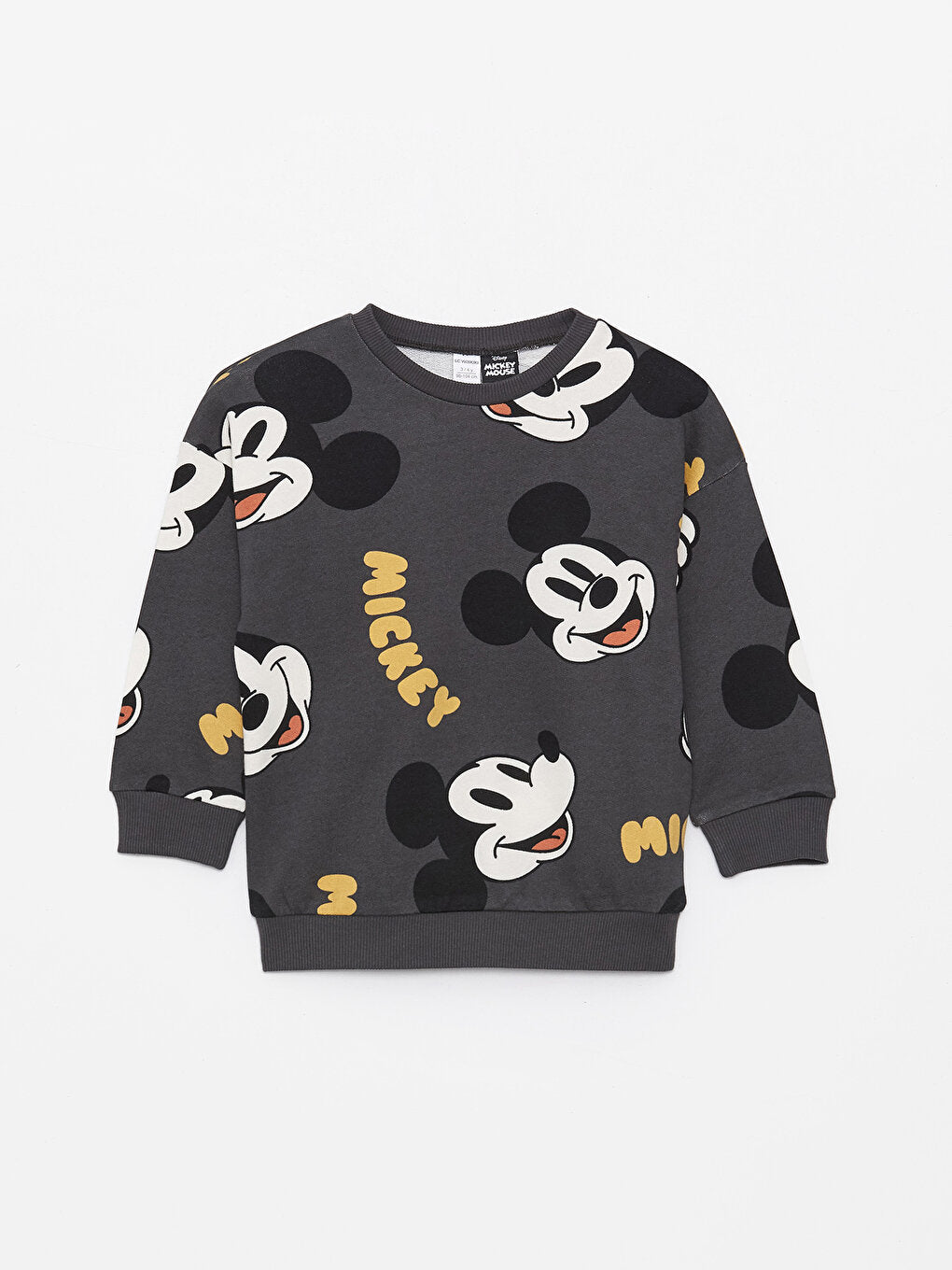 Crew Neck Mickey Mouse Printed Baby Boy Sweatshirt