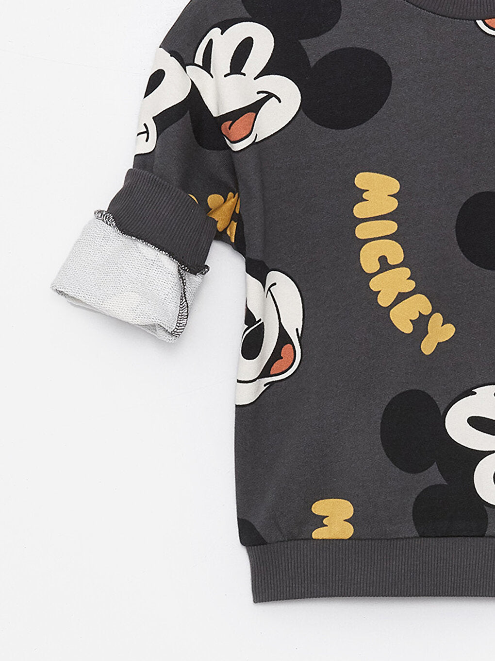 Crew Neck Mickey Mouse Printed Baby Boy Sweatshirt