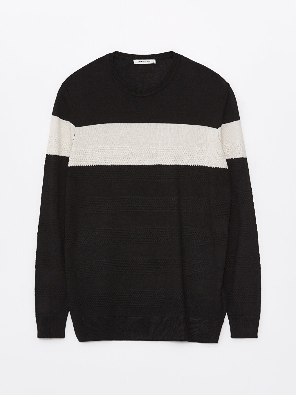 Crew Neck Long Sleeve Striped Men's Knitwear Sweater