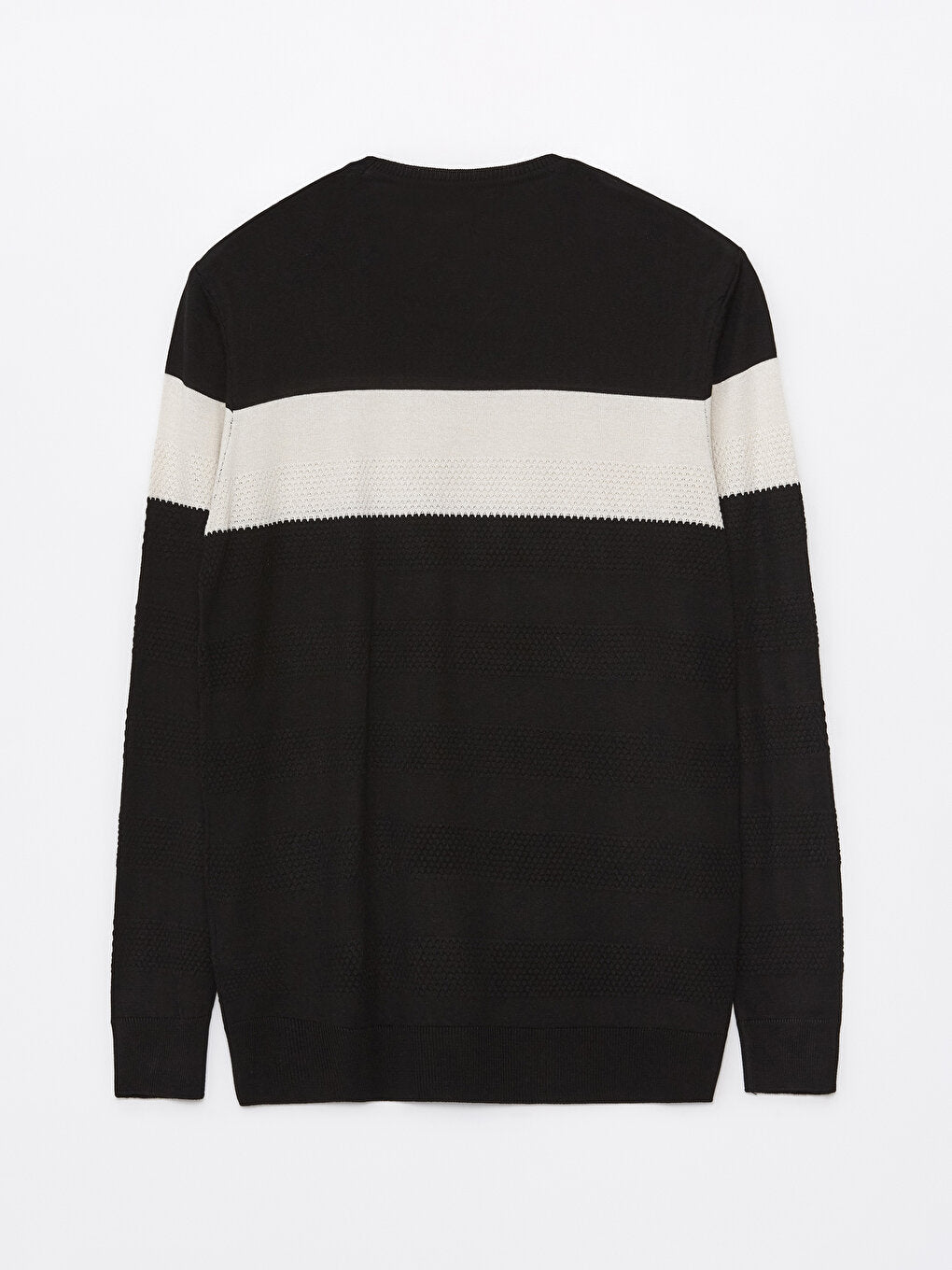 Crew Neck Long Sleeve Striped Men's Knitwear Sweater