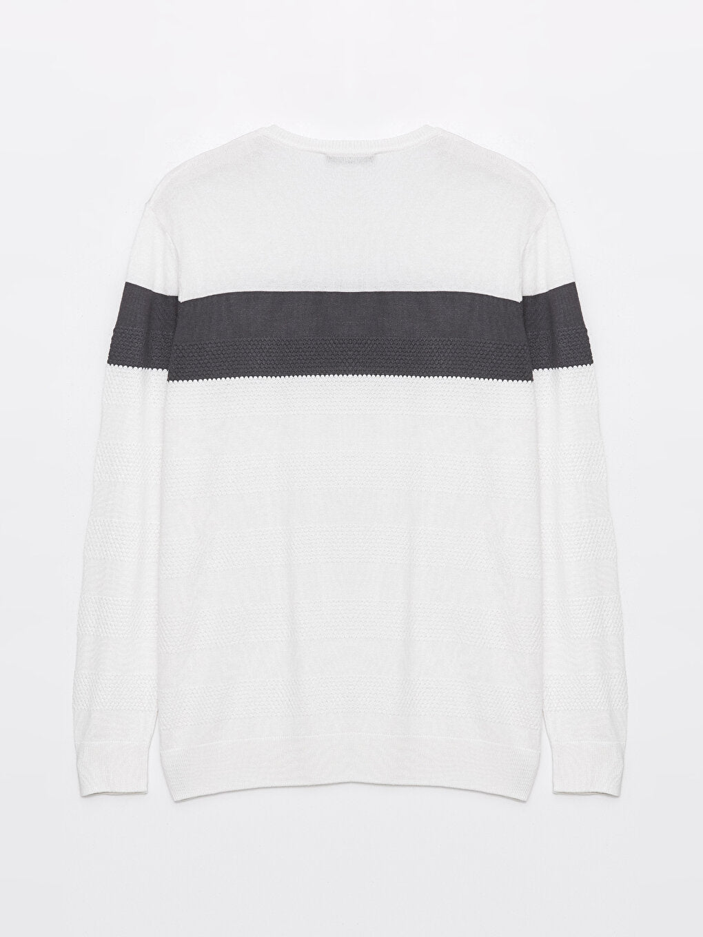 Crew Neck Long Sleeve Striped Men's Knitwear Sweater