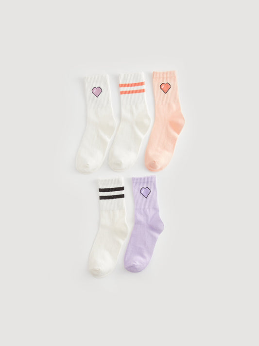 Patterned Girl's Socks 5-pack