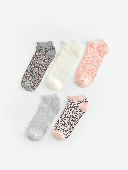 Patterned Women's Booties Socks Pack of 5