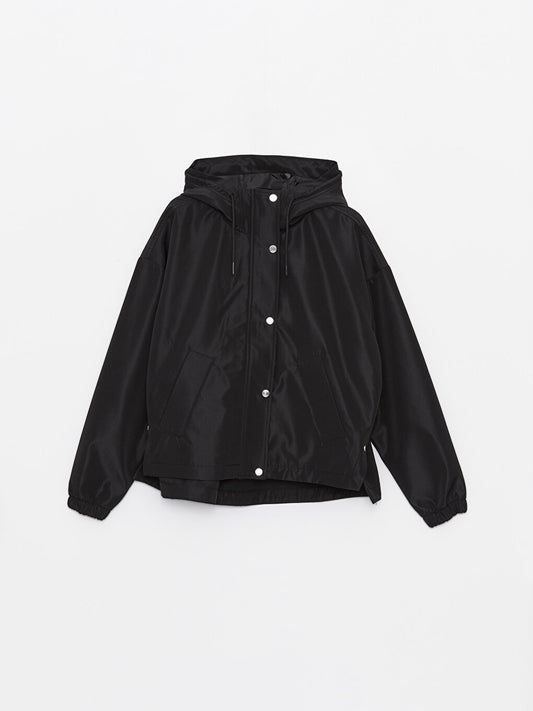 Hooded Plain Oversize Women's Raincoat