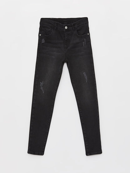 Super Skinny Fit Ripped Detailed Boy's Jean Trousers