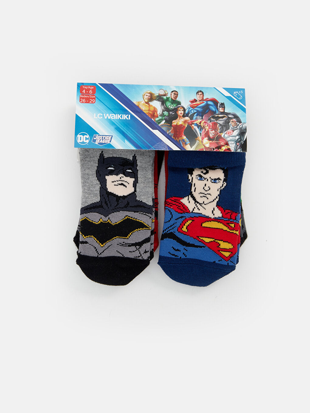 Batman Patterned Boy Booties Socks 5-pack